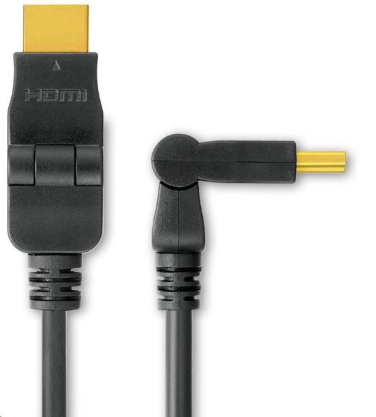 Kábel PREMIUMCORD HDMI A - HDMI A M/ M 15 m,  otočné pozlátené konektory