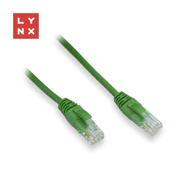 LYNX UTP patch kabel Cat5e,  PVC,  CCA,  0, 1m,  zelený (balení obsahuje 10ks)