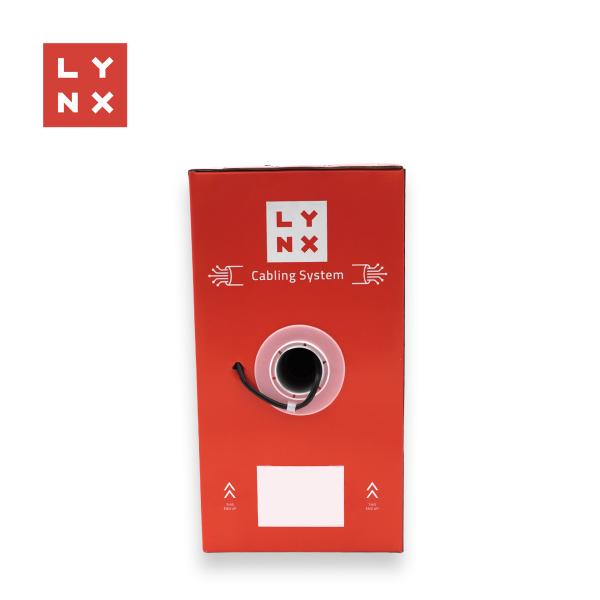 LYNX FTP kabel,  Cat5e,  PE (Fca),  0, 5mm,  celoměděný,  venkovní,  černý,  box 305m2