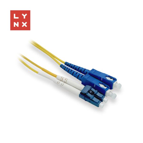LYNX duplexní patch kabel SM,  OS2,  LC/ SC,  9/ 125µm,  3m