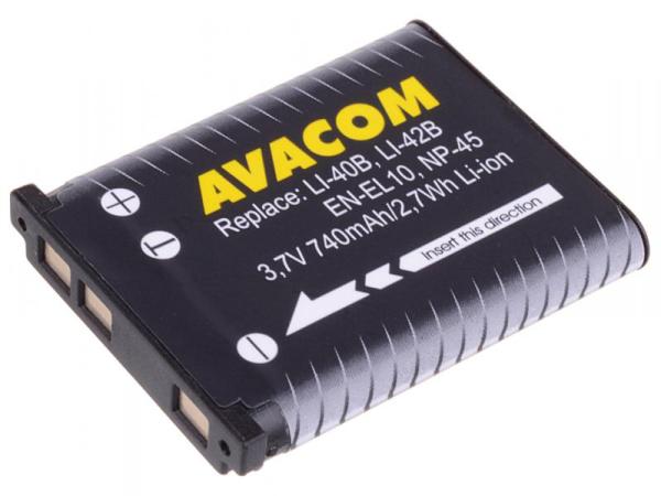 Batéria AVACOM Olympus Li-40B, Li-42B, Fujifilm NP-45, Nikon EN-EL10 Li-Ion 3.6V 700mAh 2.6Wh
