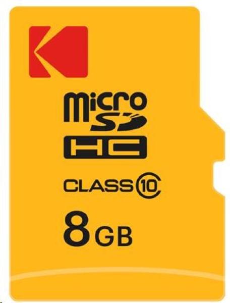 Kodak paměťová microSD karta 8GB Class10 w adapter Extra