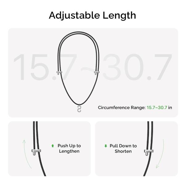 PLAUD Note Pin Lanyard Black - Řemínek na krk,  černý2