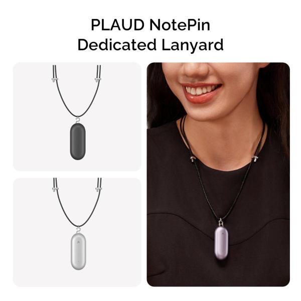 PLAUD Note Pin Lanyard Black - Řemínek na krk,  černý6