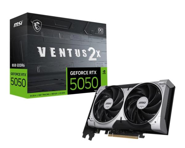 MSI VGA NVIDIA GeForce RTX 5050 8G VENTUS 2X OC,  RTX 5050,  8GB GDDR6,  3xDP,  1xHDMI