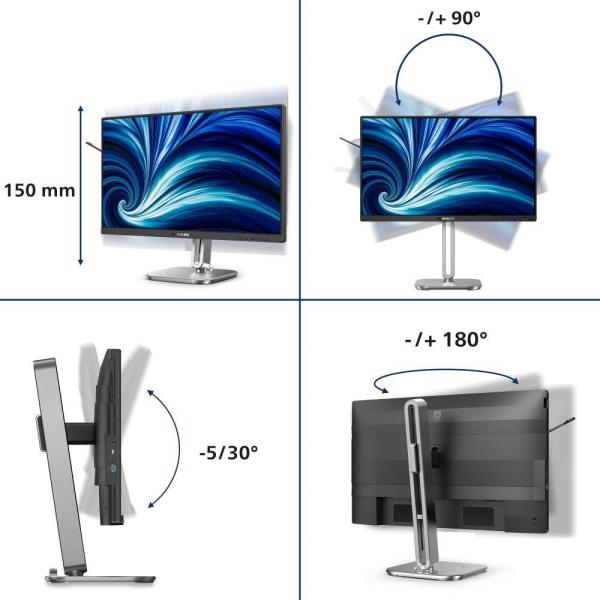 Philips MT 23, 8" 24B2N4200 - 1920x1080, IPS, 120Hz, D-Sub, HDMI, DP, USBhub, Repro, Pivot4