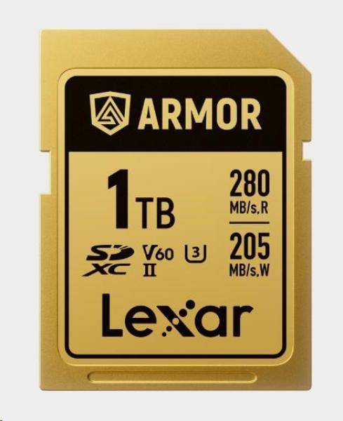 Lexar SDXC ARMOR Gold UHS-II U3, Stainless Steel, IP68 R280 W210 (V60) 1TB