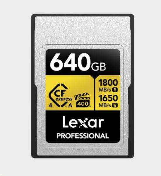 Lexar CFexpress 4.0 Pro Gold, VPG400, R1800 W1650 (Type A) 640GB