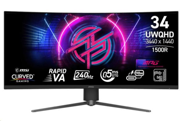 MSI MPG/ 346CQRF X24/ 34"/ VA/ wQHD/ 240Hz/ 0, 5ms/ Čierna/ 3R