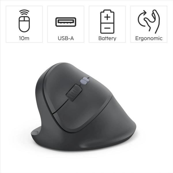 Hama vertikálna ergonomická bezdrôtová myš EWM-500L,  pre ľavákov,  čierna9