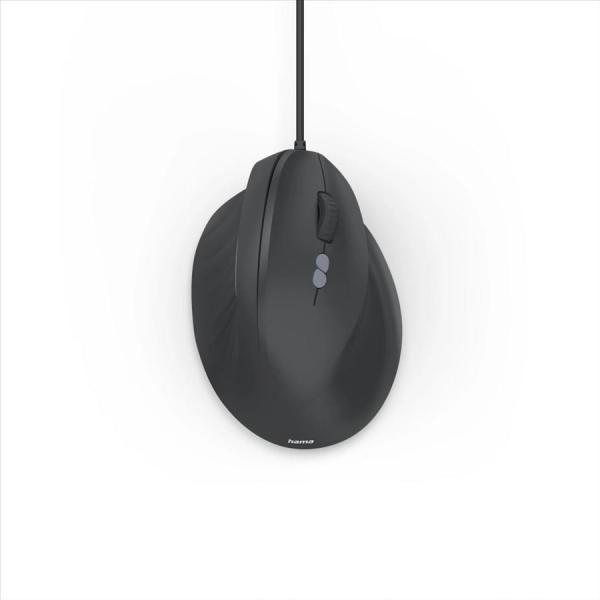 Hama vertikálna ergonomická káblová myš ECM-500R, pre pravákov, čierna