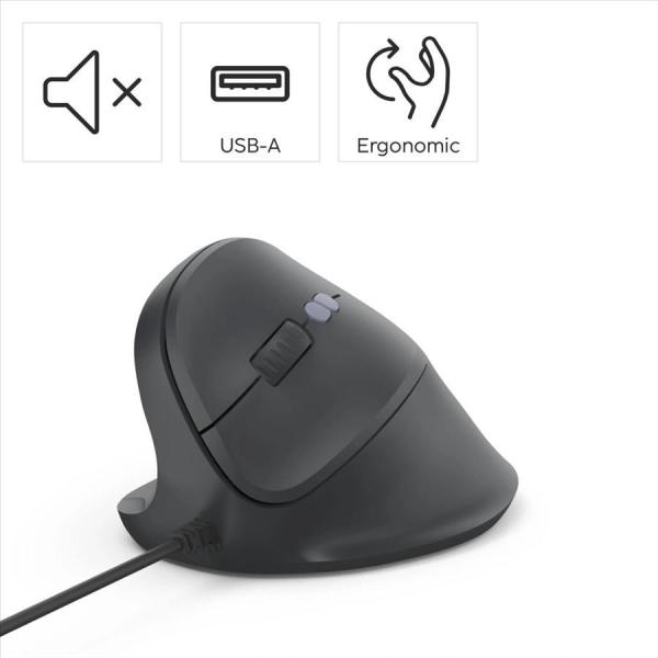 Hama vertikálna ergonomická káblová myš ECM-500L, pre ľavákov, čierna8
