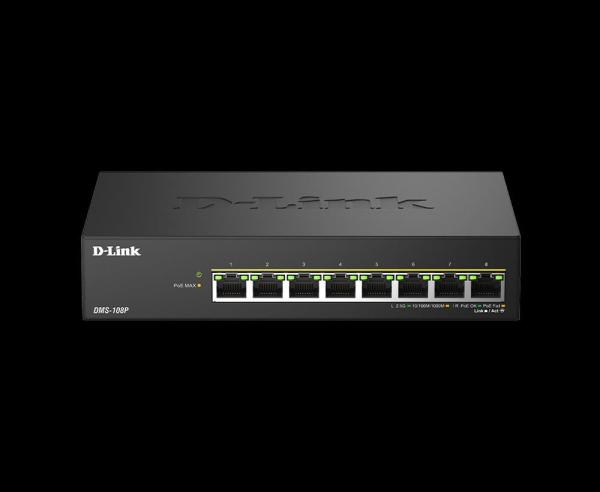 D-Link DMS-108P/ E, 8x 2.5G PoE, Unmanaged Switch, Metal