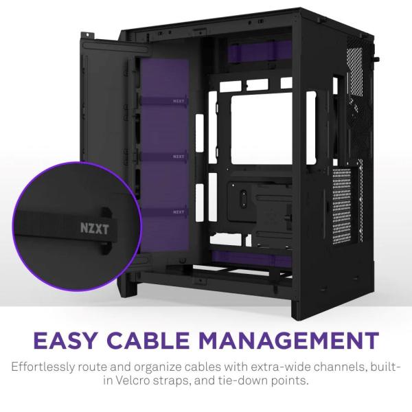 NZXT skříň H9 Flow RGB dvoukomorová ATX /  1x140 RGB mm /  1x 120mm RGB fan /  prosklená /  černá7