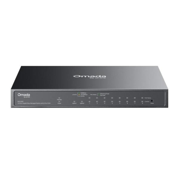 TP-Link OMADA switch ES210GP (9xGbE, 1xGbE/ SFPcombo, 8xPoE+, 63W,  fanless)