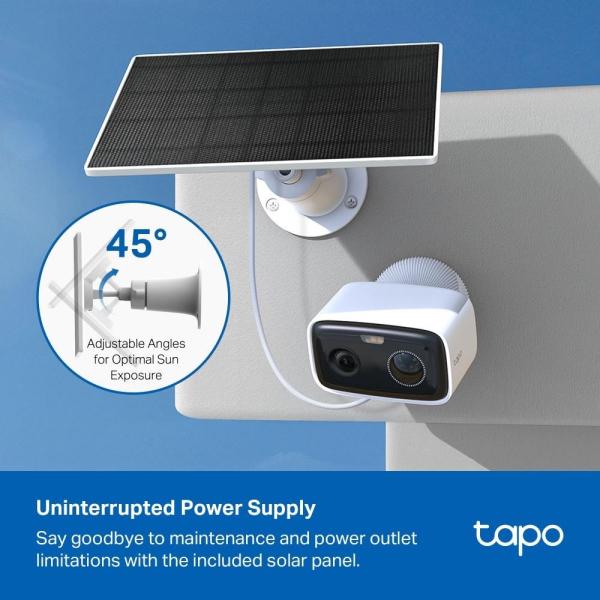 TP-Link Tapo C400 KIT venkovní kamera,  solární panel (2MP,  1080p,  IR 10m,  WiFi,  micro SD card,  IP65)0