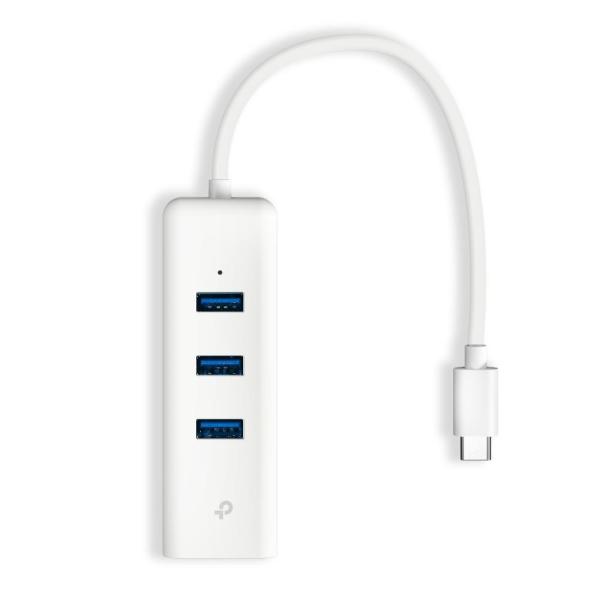 TP-Link UE330C USB-C/ Ethernet síťový adaptérm USB hub (1xUSB3.0 -> 1xGbE,  3xUSB3.0)