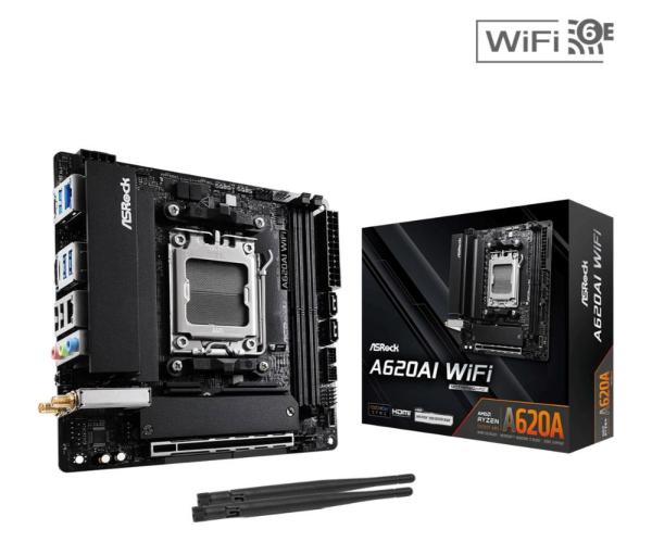ASRock MB Sc AM5 A620AI WIFI  AMD A620A,  2xDDR5,  1xHDMI,  WIFI