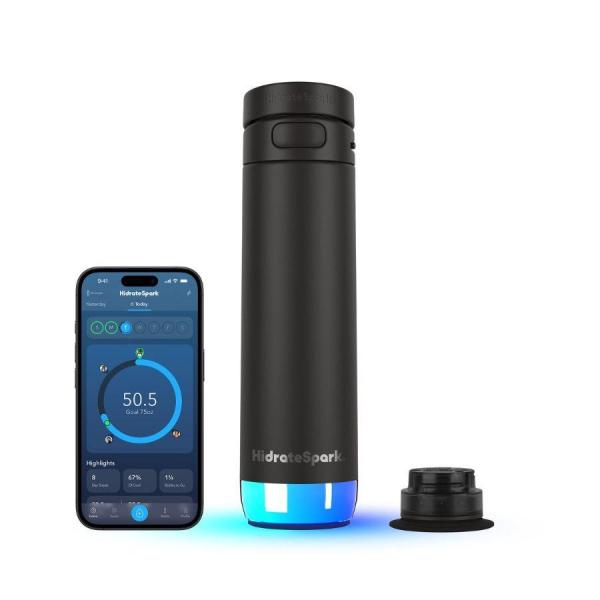 HidrateSpark PRO 2 chytrá lahev s brčkem,  621 ml,  černá1