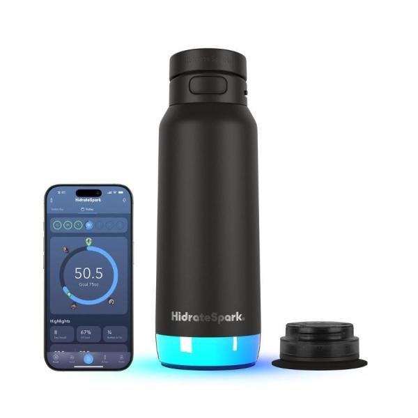 HidrateSpark PRO 2 chytrá lahev s brčkem,  950 ml,  černá1