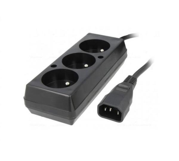 Prodlužovací přívod 3x230V pro UPS (IEC320-C14),  30cm
