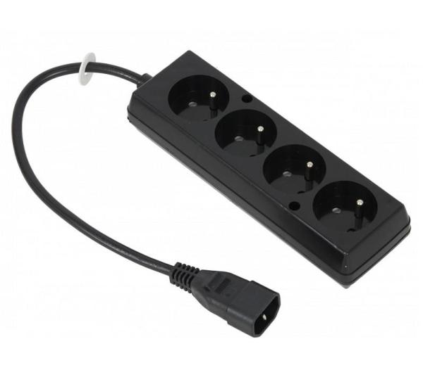 Prodlužovací přívod 4x230V pro UPS (IEC320-C14),  30cm
