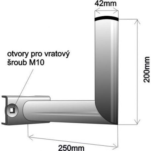 Držák antény na stožár,  galvanický zinek,  délka 25cm2