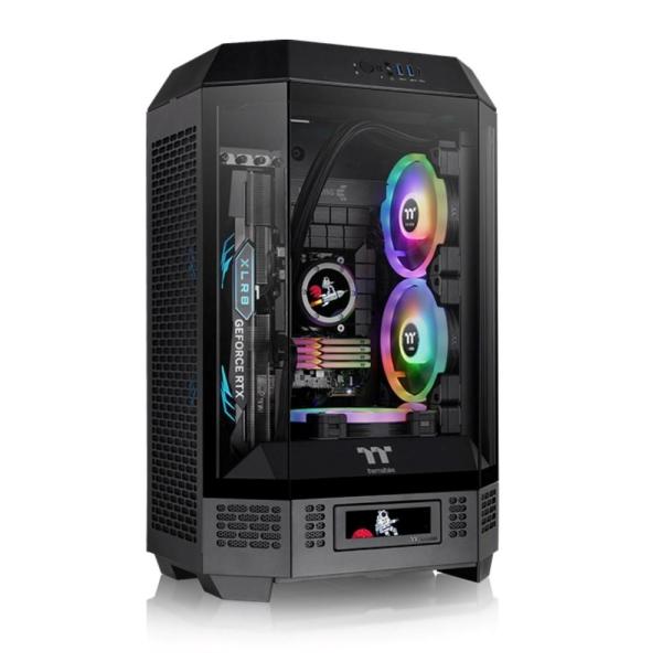 THERMALTAKE Case The Tower 300,  mATX,  Průhledná bočnice,  2x 140mm Fan,  černá