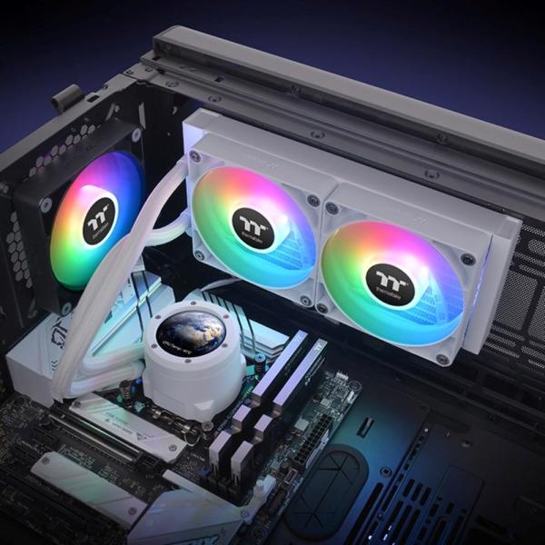 THERMALTAKE Vodní chladič TH240 V2 Ultra ARGB,  2x120mm ARGB,  LGA1851,  AM5,  bílá2