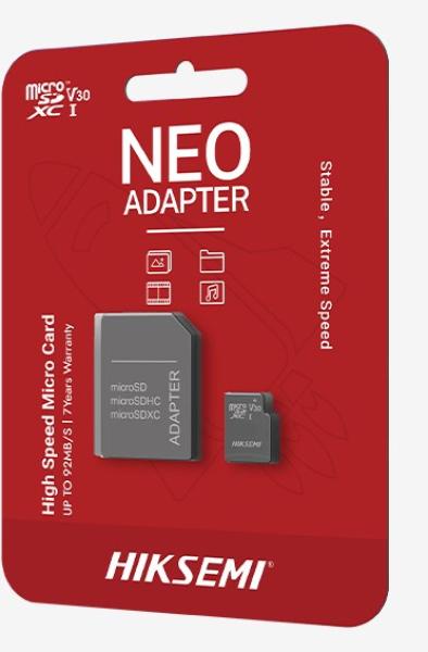 HIKSEMI MicroSDXC karta 64GB,  C10,  UHS-I,  (R:92MB/ s,  W:30MB/ s) + adapter2