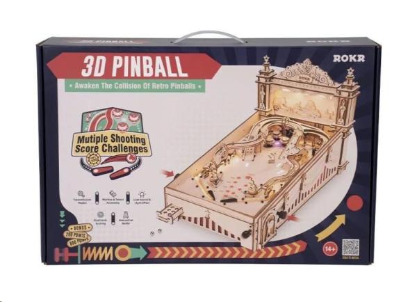 RoboTime 3D Dřevěné puzzle Hrací automat - Pinball Machine1