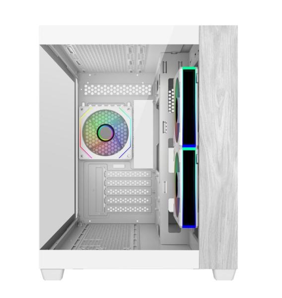 Cooler Master case Elite 481 Wood,  ATX,  Průhledná bočnice,  3x 120mm ARGB Fan,  Bílá2