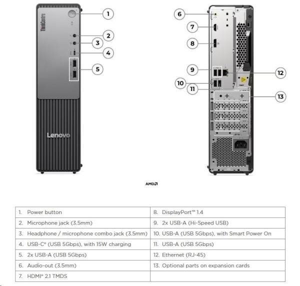 LENOVO PC ThinkCentre neo 55s G6 SFF - Ryzen 5 220, 16GB, 1TSSD, HDMI, DP, Radeon 740M, W11P, 3Y Onsite6