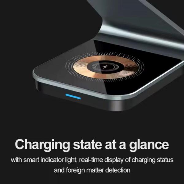 1stCOOL bezdrátová QI nabíjecí stanice 3v1,  21W,  MagSafe,  USB-C,  černá2