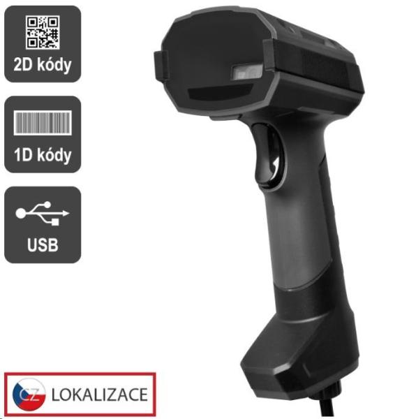 Virtuos HT-857 - CCD 2D priemyselná čítačka, USB, tmavo šedá