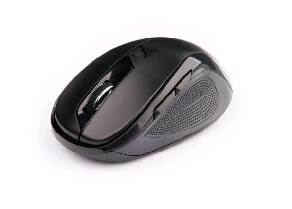 Myš C-TECH WLM-02,  čierna,  bezdrôtová,  1600DPI,  6 tlačidiel,  USB nano prijímač