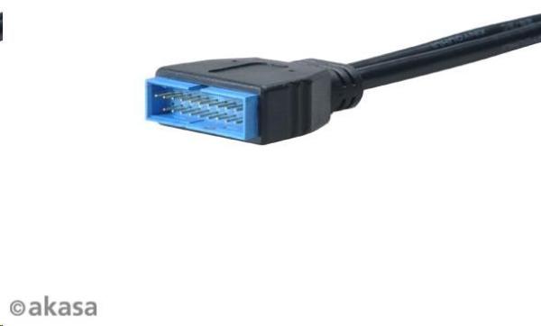 Kábel AKASA redukcia interného USB 3.0 (19-pinový) na interný USB 2.0 (9-pin),  10 cm2