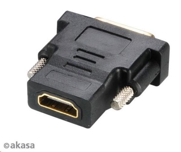 AKASA DVI-D samec na HDMI samica,  pozlátené konektory1