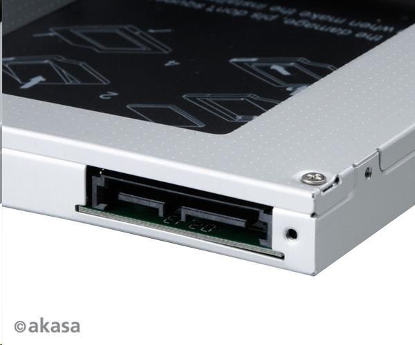 AKASA HDD box N.Stor S12,  2.5" SATA HDD/ SSD v šachte pre optickú jednotku SATA (výška HDD do 13 mm)2