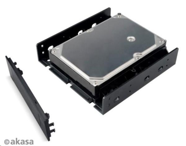 Montážna súprava AKASA pre 3,5" HDD v 5,25" pozícii, 1x 3,5" alebo 2,5" HDD/SSD, plast, čierna2