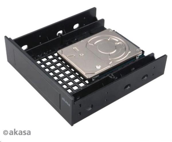 Montážna súprava AKASA pre 3,5" HDD v 5,25" pozícii, 1x 3,5" alebo 2,5" HDD/SSD, plast, čierna1