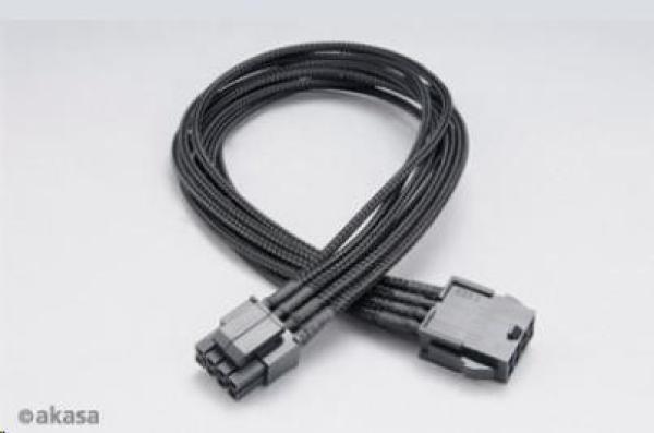 AKASA kábel FLEXA P8 predĺženie na 8pin ATX PSU,  40cm