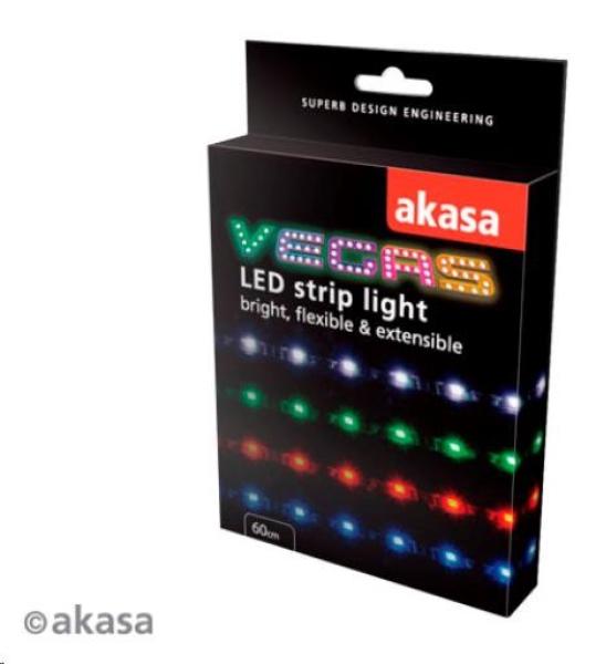 AKASA LED pásik Vegas,  napájanie Molex 12V,  60cm,  modrý3