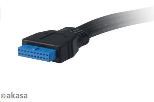 AKASA rozbočovací kábel USB 3.0. interný USB 3.0 na 2x USB 3.0 Držiak typu A na PCI,  40 cm3