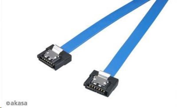 AKASA Super tenký dátový kábel SATA3 pre HDD,  SSD a optické mechaniky,  modrý,  50 cm