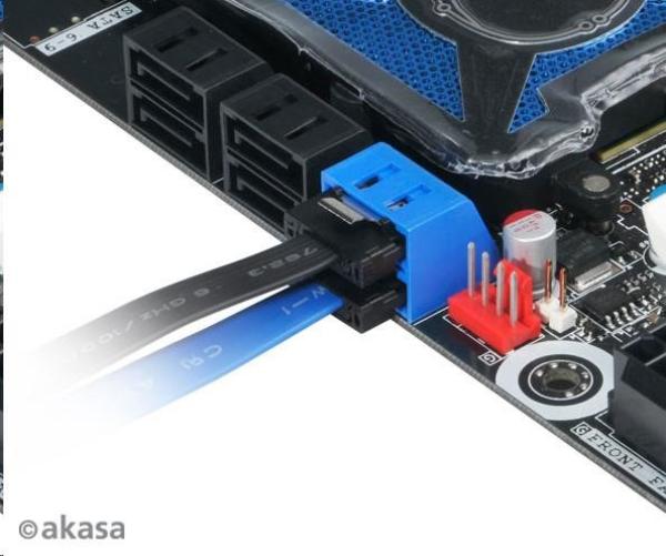 AKASA Super tenký dátový kábel SATA3 pre HDD,  SSD a optické mechaniky,  modrý,  50 cm2