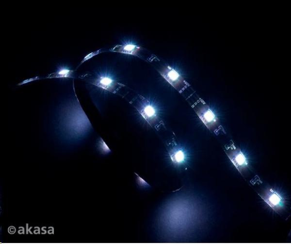 AKASA LED pásik Vegas,  napájanie Molex 12V,  60 cm,  15xLED,  biely