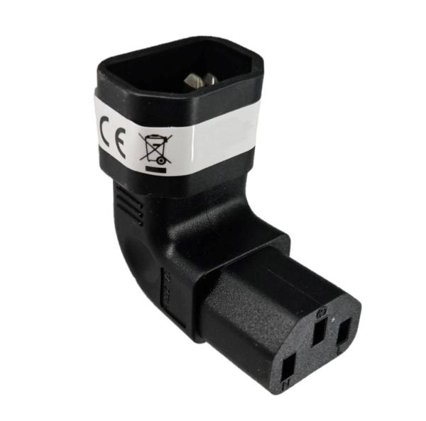 Adaptér vertikálně úhlový IEC C13 na IEC C14 napětí 230V,  10A