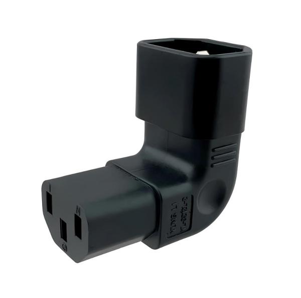Adaptér vertikálně úhlový IEC C13 na IEC C14 napětí 230V,  10A