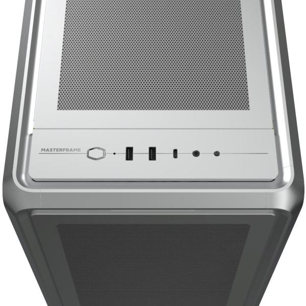 Cooler Master case MasterFrame 600 Mesh Silver ARGB,  Průhledná bočnice,  ATX,  2x 200mm ARGB Fan,  1x 120mm ARGB Fan,  Šedá11